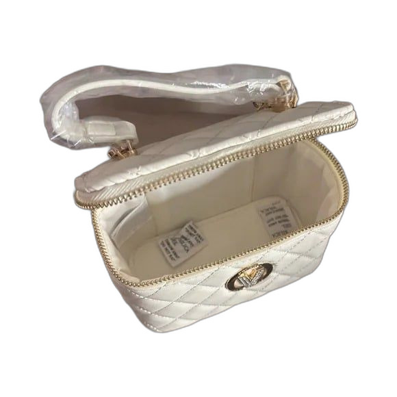 Valentino Orlandi Top Handle Quilted Leather Vanity Box Crossbody Bag NEW - Picture 7 of 8